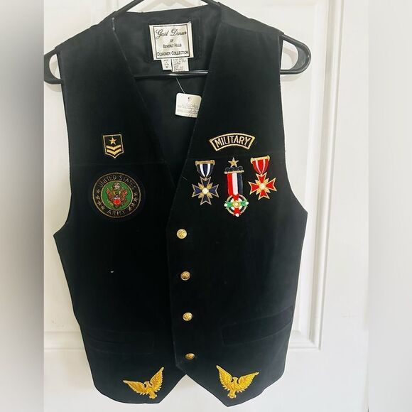 Gail Dauer Beverly Hills Vintage Military Style Suede Vest RARE!!! Couture Army - Picture 1 of 11